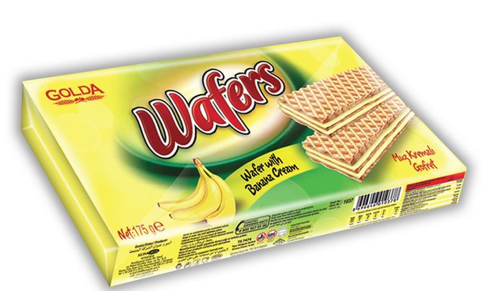 GOLDA WAFERS MUZ AROMALI  GOFRET 175 GR*20  (1 KOLİ)