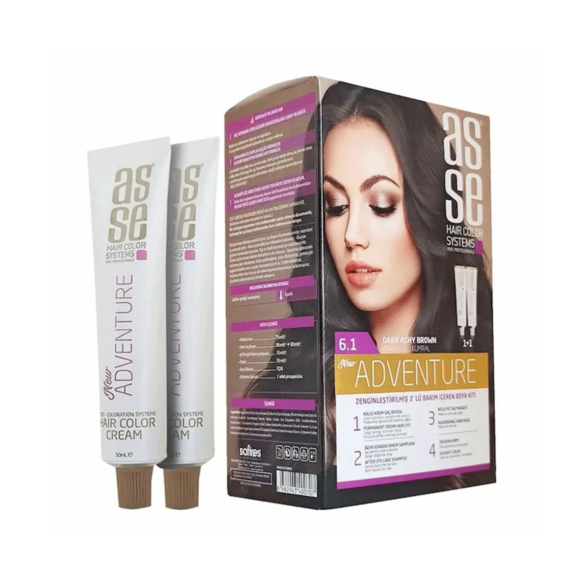 ASSE 6.1 SAÇ RENKL.SET.BOYA KOYU KÜLLÜ KUMRAL