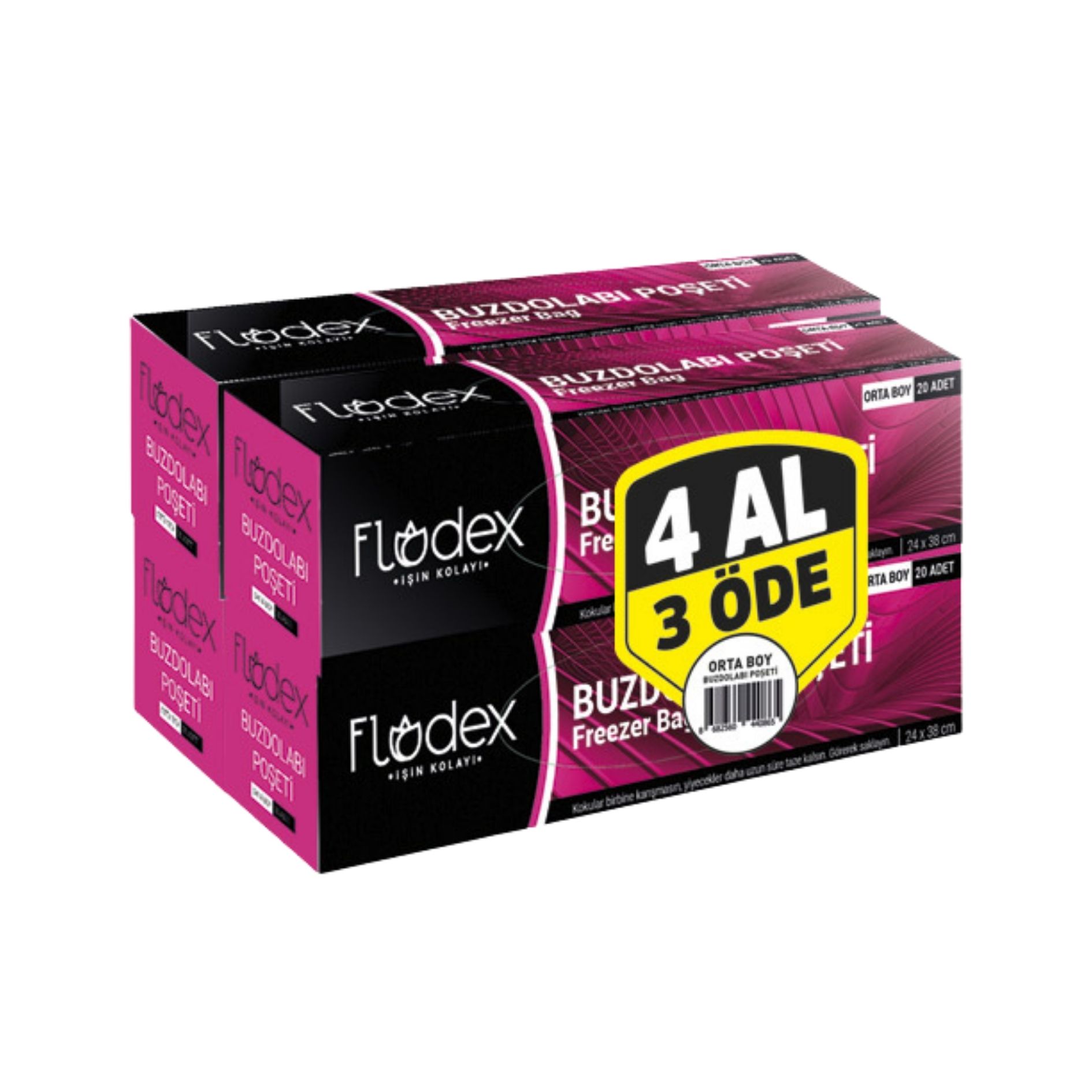 FLODEX BUZDOLABI POŞETİ ORTA 4 AL 3 ÖDE