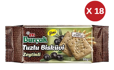 ETİ BURÇAK TUZLU ZEYTİNLİ 91 GR ( 18 ADET )