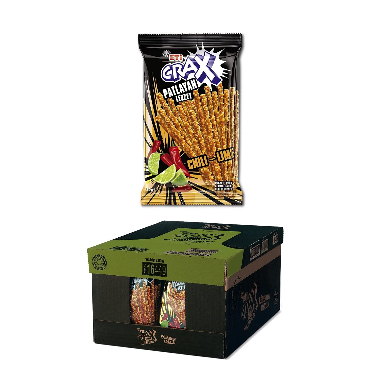 ETİ CRAX CHILLI LIME 50 GR  20 ADET